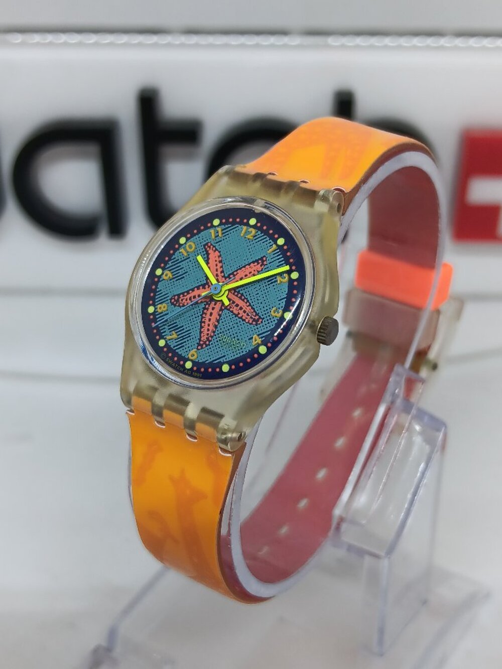 VINTAGE 1992 Swatch LK135 "Rising Star" Women's 25mm Swiss Watch NEW BATTERY
